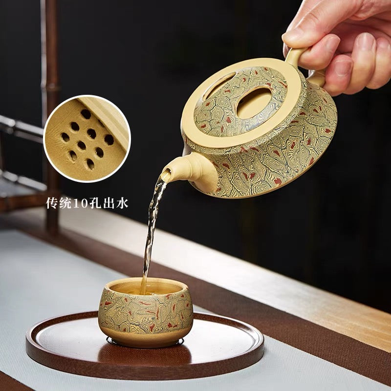 Foundation of Zhou Pan Column for Cattle Cover of Yixing Pure Hand-made Zisha Pot