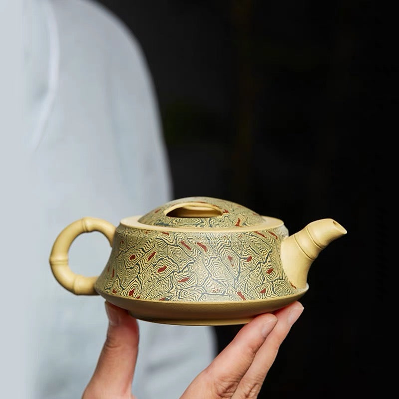 Foundation of Zhou Pan Column for Cattle Cover of Yixing Pure Hand-made Zisha Pot