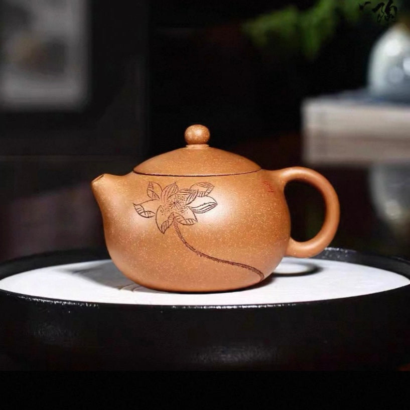 Lotus Xishi pot in Huang Jinlao section of Yixing Zisha teapot