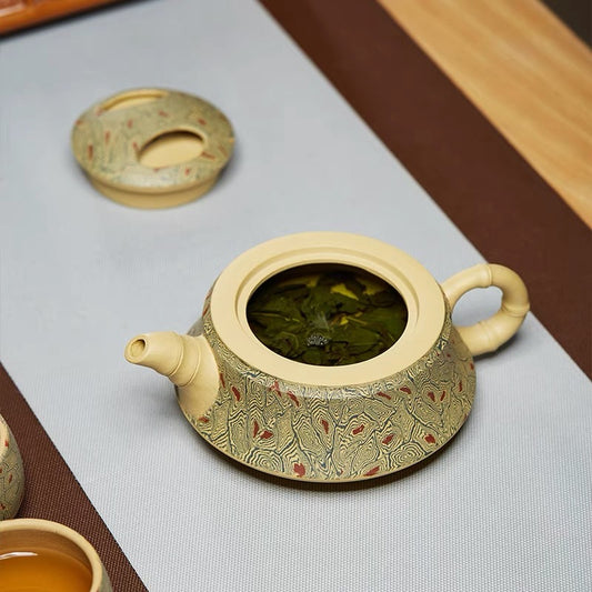 Foundation of Zhou Pan Column for Cattle Cover of Yixing Pure Hand-made Zisha Pot