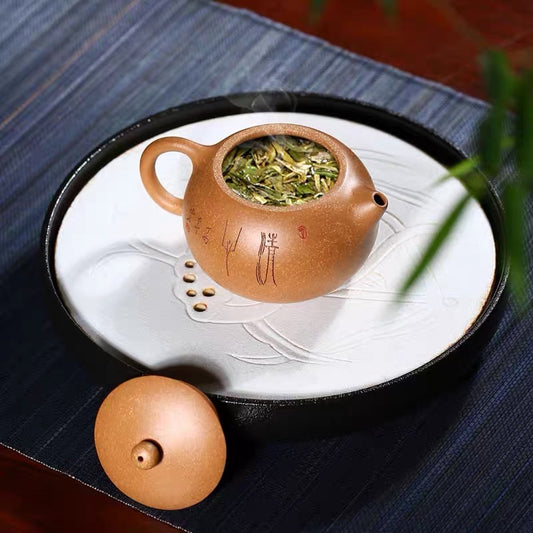 Lotus Xishi pot in Huang Jinlao section of Yixing Zisha teapot