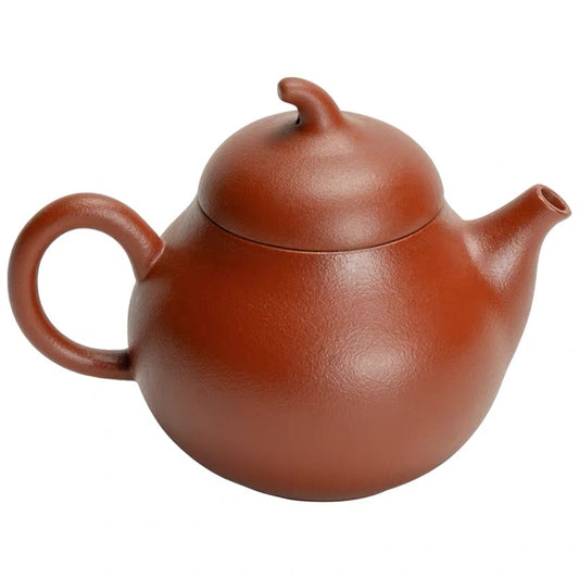 Yixing red porcelain Zhu ni small eggplant teapot