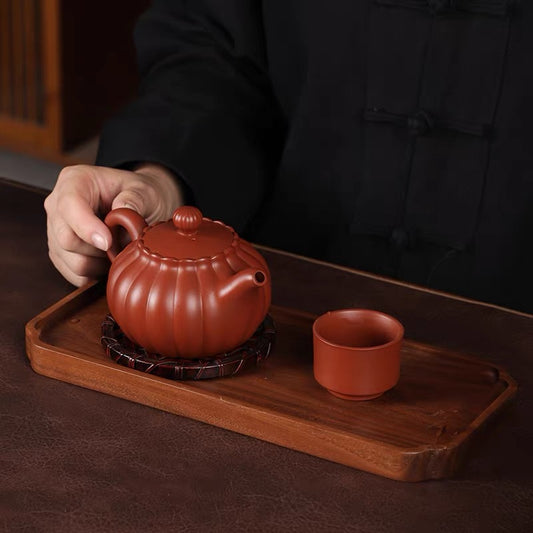 Yixing teapot, pumpkin pot, can be lifted and rotated